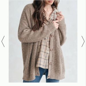 Jenni Kayne Cashmere Cocoon Cardigan in Taupe | S
